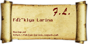 Fáklya Larina névjegykártya